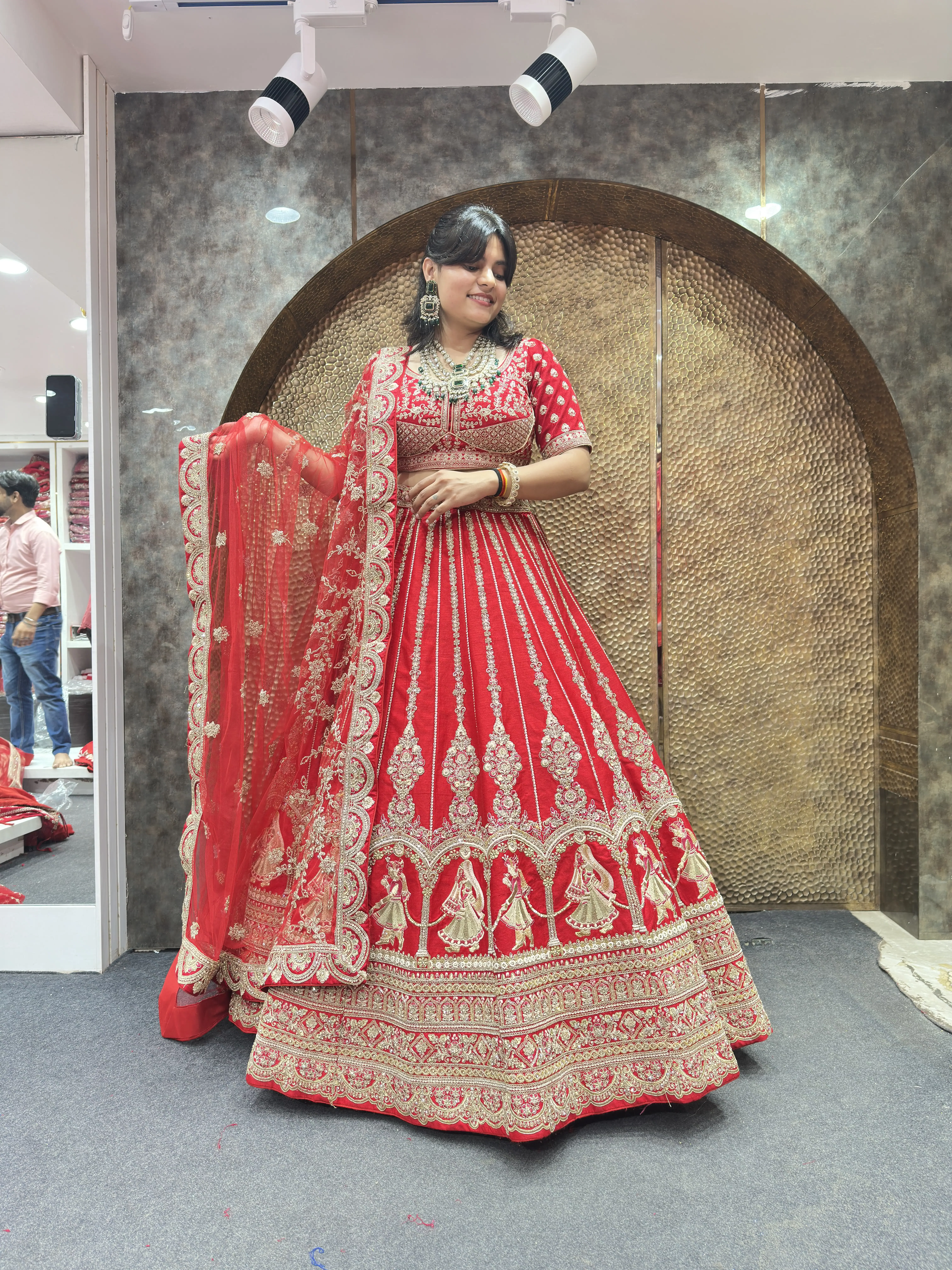 Bridal Lehnga With Fusion Work