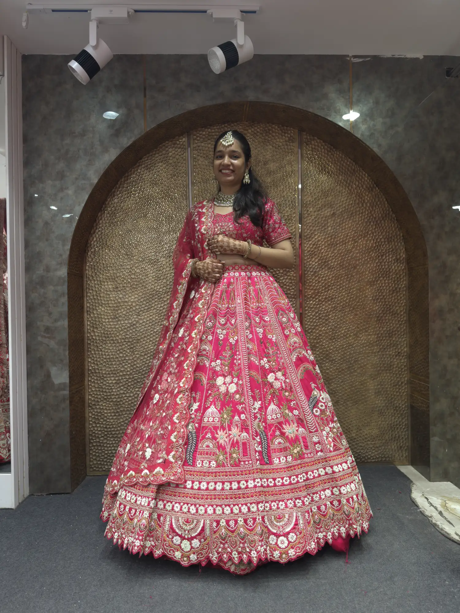 Handwork Bridal lehenga in Pink