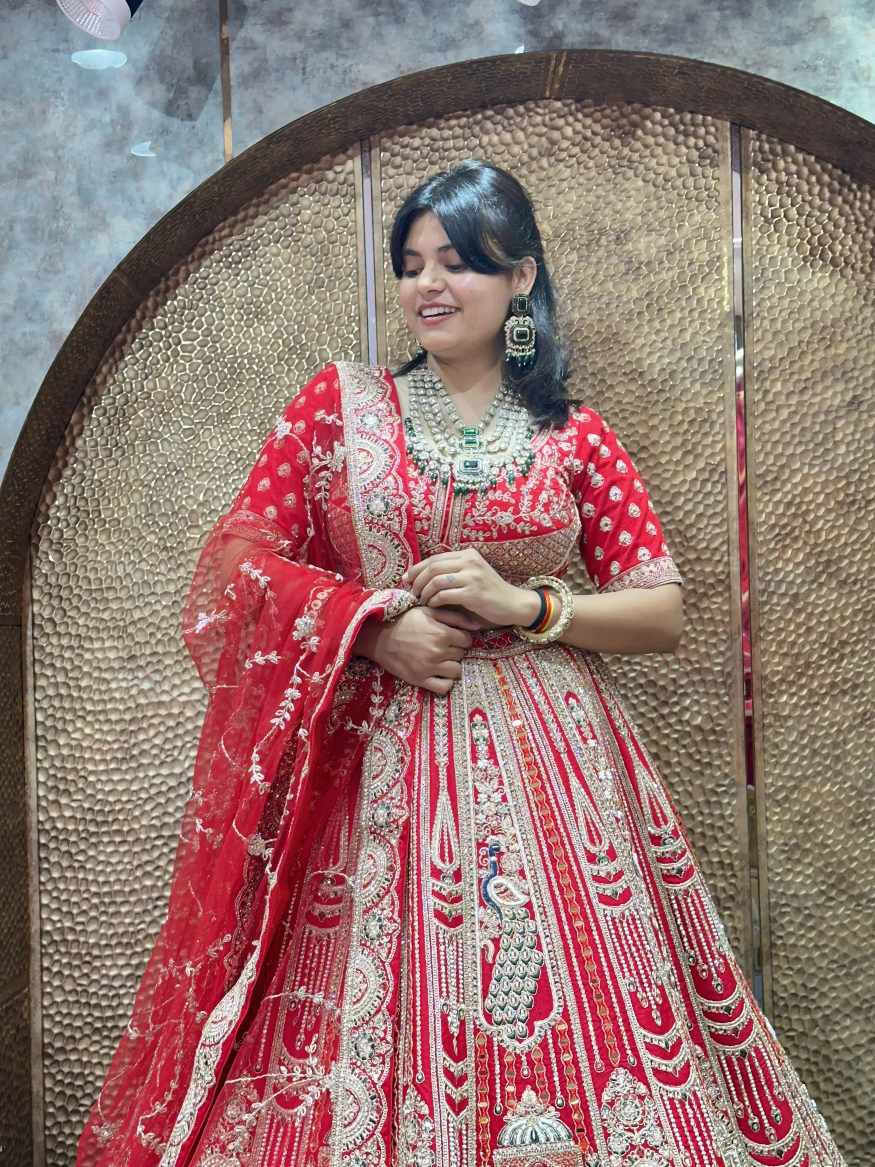 Trendy Bridal Lehenga in Red