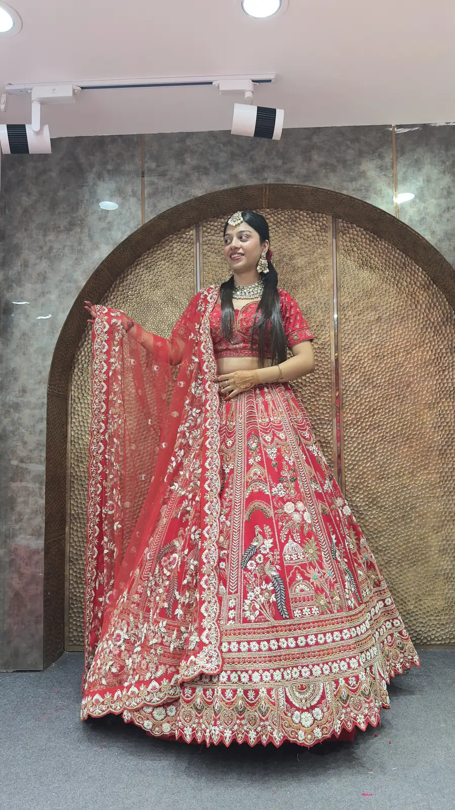 Handwork Red Bridal Lehenga